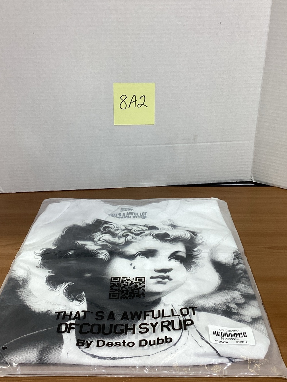 White Graphic Short Sleeve Tee with Angel Print